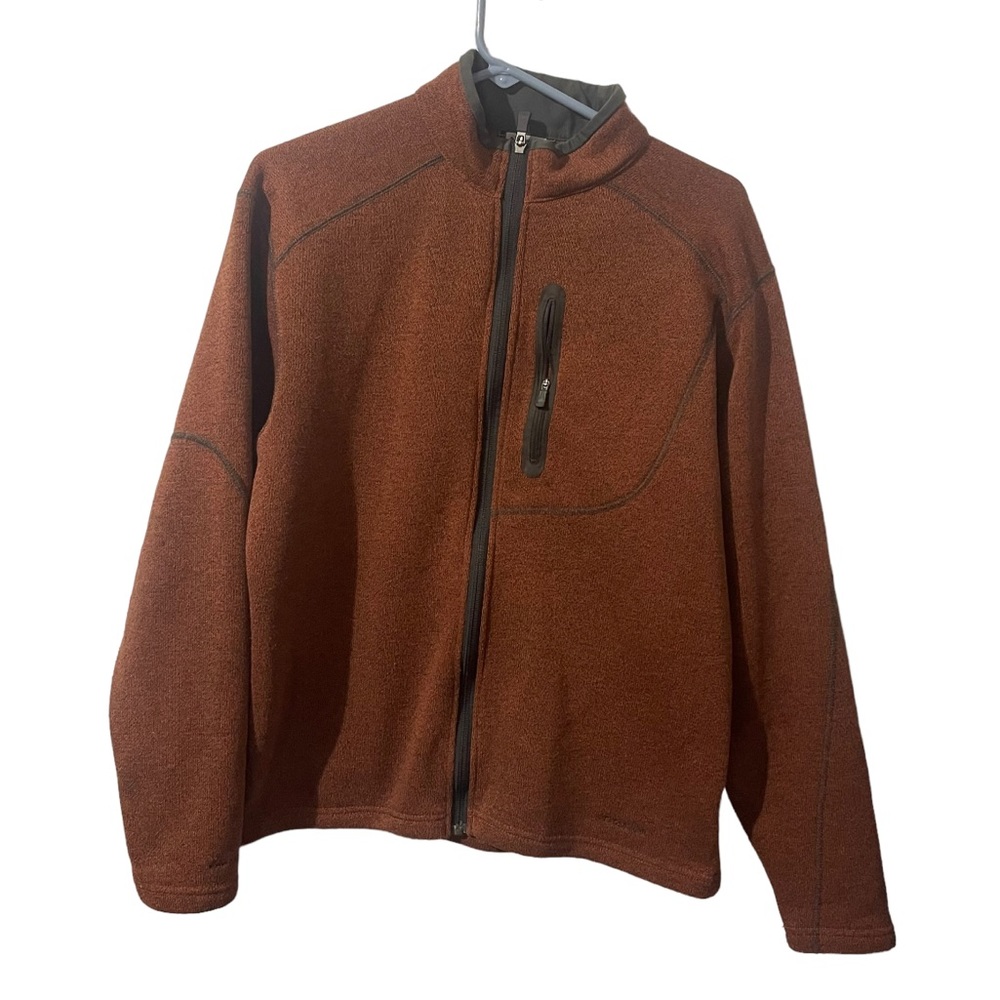 Columbia Titanium Sweater Men Medium Brown Full Zip Up Outdoors Casual Solid